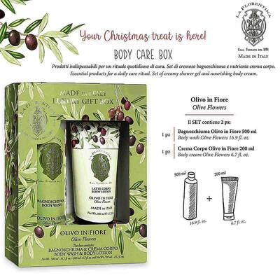 Gift Set La florentina bubble bath 500 ml + 200ml body olive tree in bloom
