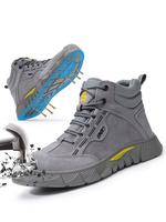 RUMFEN New High-top Steel Toe Work Shoes for Men  - Durable Protection, Advanced Non-Slip Traction - Comfortable & Stylish Sn...