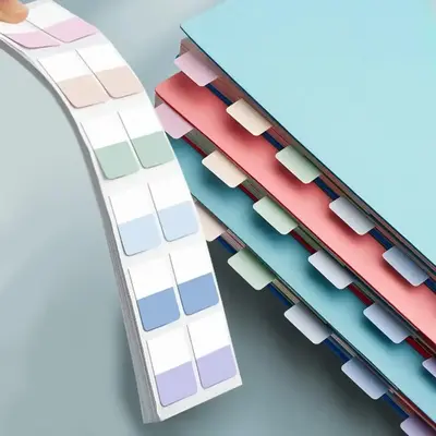 Colorful Index Stickers Office Accessories, 60/120pcs Waterproof Sticky Index Tabs Stationery Supplies, Page Markers, Writabl...