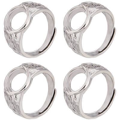 8Pcs Brass Adjustable Ring Findings