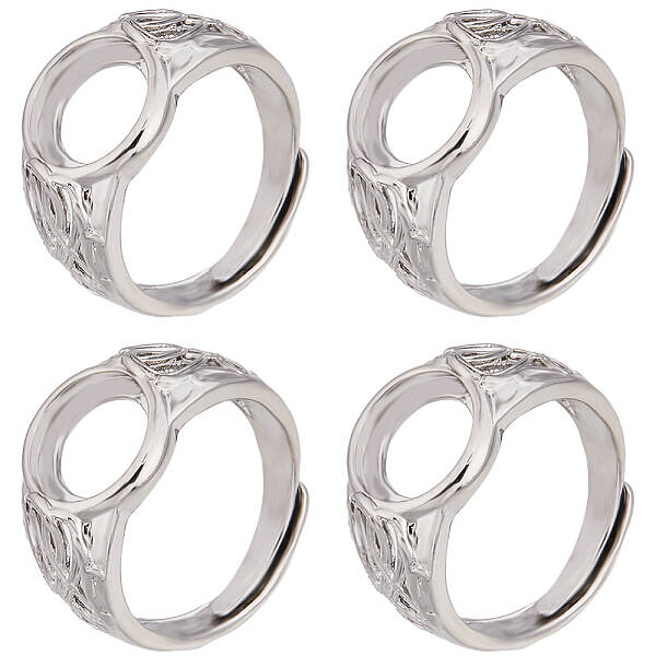 8Pcs Brass Adjustable Ring Findings