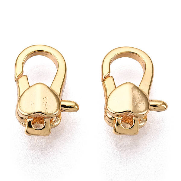 Brass Heart Lobster Claw Clasps