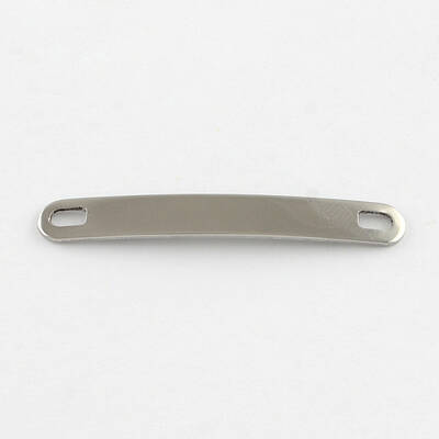 Tarnish Resistant Curved Rectangle 201 Stainless Steel Blank Tag Links connectors