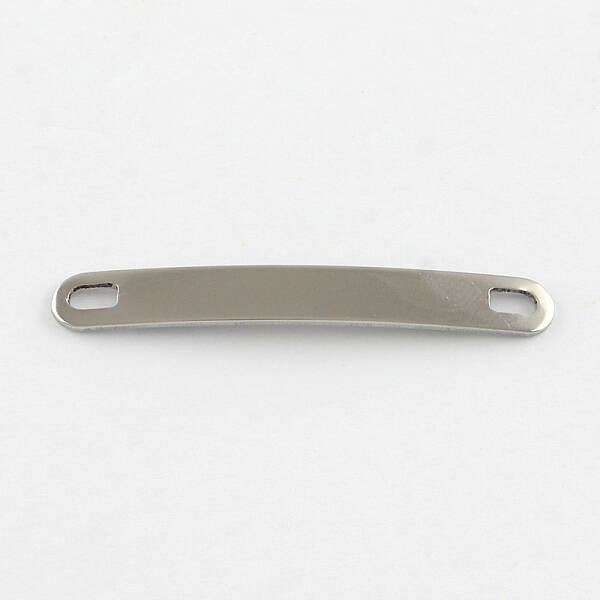 Tarnish Resistant Curved Rectangle 201 Stainless Steel Blank Tag Links connectors