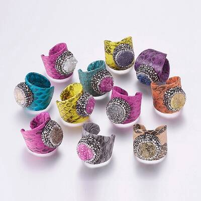 Handmade Snakeskin Genuine Leather Rings