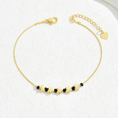 Gold Plated Brass Beads Anklets