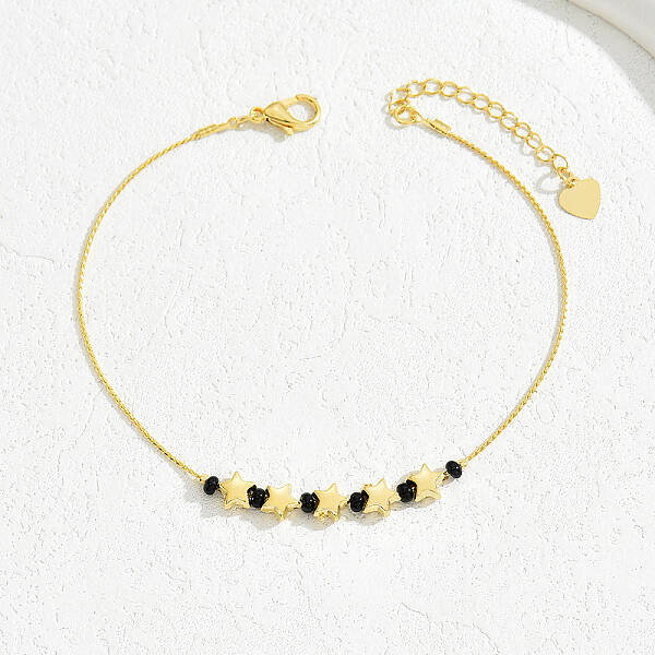 Gold Plated Brass Beads Anklets