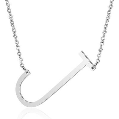 Non-Tarnish 201 Stainless Steel Initial Pendants Necklaces