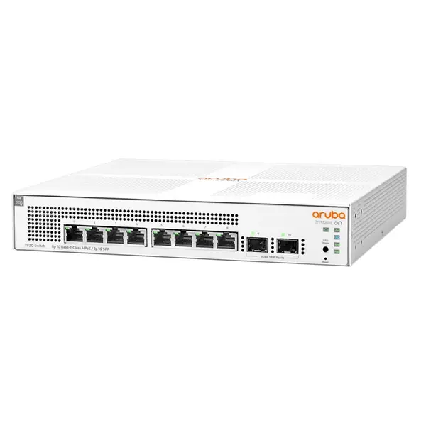 HP JL681-61001 | Aruba Instant On 1930 Series 1930-8G-Class4-PoE-2SFP-124W 8 x 10/100/1000Base-T RJ-45 Class4 PoE and 2 x 1Gb...