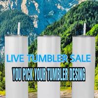 Live 20 oz Tumbler Sale - BPA Free, stainless steel, Leak proof, durable, with clear lid