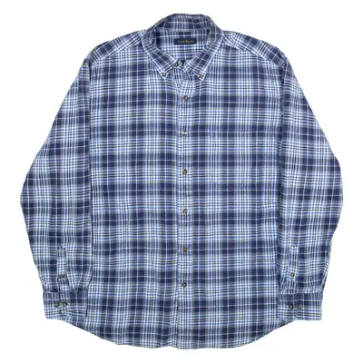 CLUB ROOM Shirt Blue Check Long Sleeve Mens L