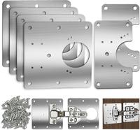 6 PCS Cabinet Hinge Repair Plate, Hinges Repair Fixing Plates, Stainless Steel Hinge Repair Board, Kitchen Cupboard Door Hing...