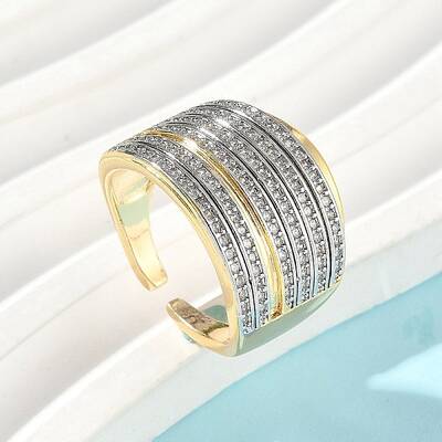 Brass Micro Pave Cubic Zirconia Rings