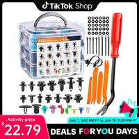 725 Pcs Car Push Retainer Clips & Car clips fasteners,bumper clips,plastic rivets,rack and pinion-2025 Most Popular Sizes Nyl...