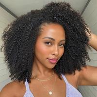 Marryu Afro Kinky Curly 7x5 Wear Go Glueless Wigs Human Hair Bleached Knots Pre Cut Lace Closure Wig Pre Plucked Hair Line 18...