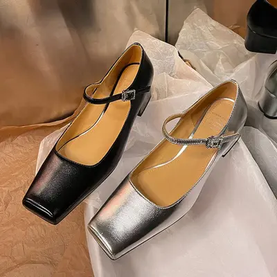 CHIKO Carlisha Square Toe Block Heels Mary Jane Shoes