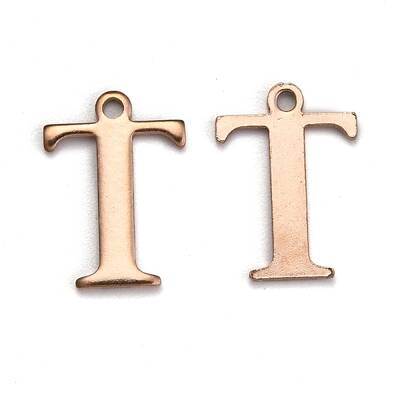 Ion Plating(IP) 304 Stainless Steel Alphabet Charms