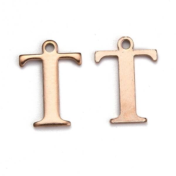 Ion Plating(IP) 304 Stainless Steel Alphabet Charms