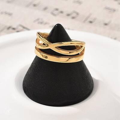 304 Stainless Steel Criss Cross Finger Rings