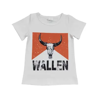 western baby girls wallen milk silk kids T- shirts babygirl western