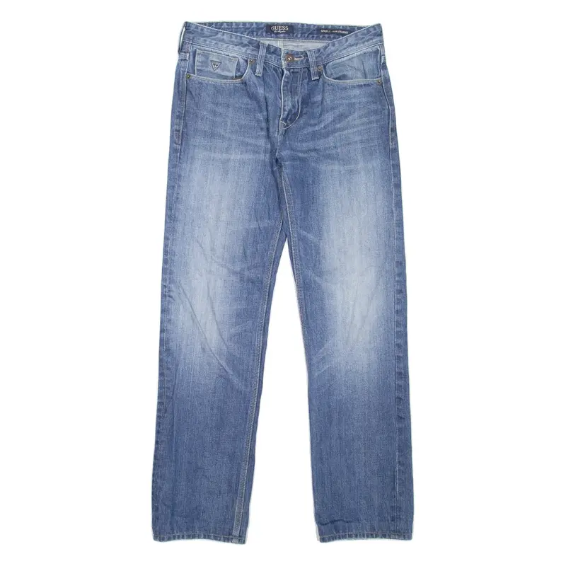 GUESS Lincoln Mens Jeans Blue Slim Straight Stone Wash W32 L32