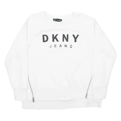 DKNY Womens Sweatshirt White M