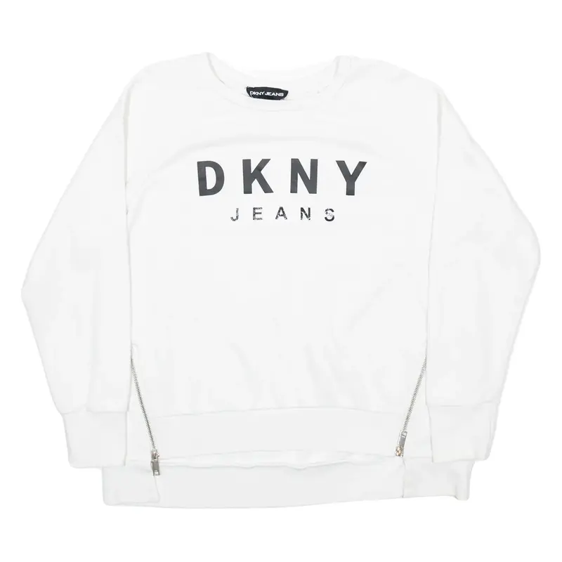 DKNY Womens Sweatshirt White M