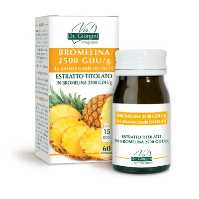 Dr Giorgini Bromelain 2500 gdu/g from pineapple 30 g - 60 tablets of 500 mg