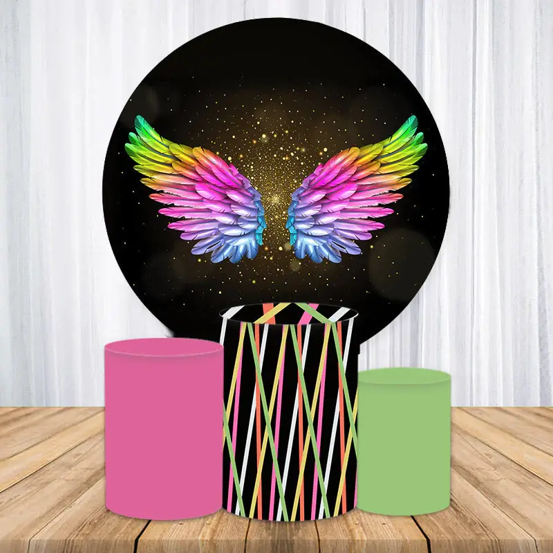 Aperturee Pink Strawberry Girl Round Happy Birthday Backdrop Kit | Custom Round Backdrop | Round Backdrop Fabric Cover | Birt...