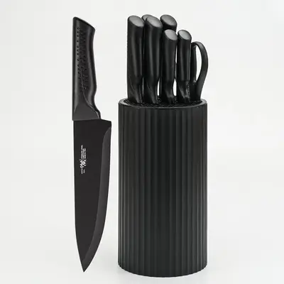 Knife Set, HUNTER.DUAL 8-Piece Kitchen Knife Set for Chef, Sharp Knife Set with Universal Knife Block, Anti-Rust Kitchen Knif...