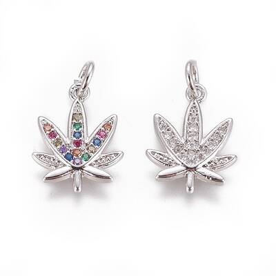 Brass Micro Pave Cubic Zirconia Charms