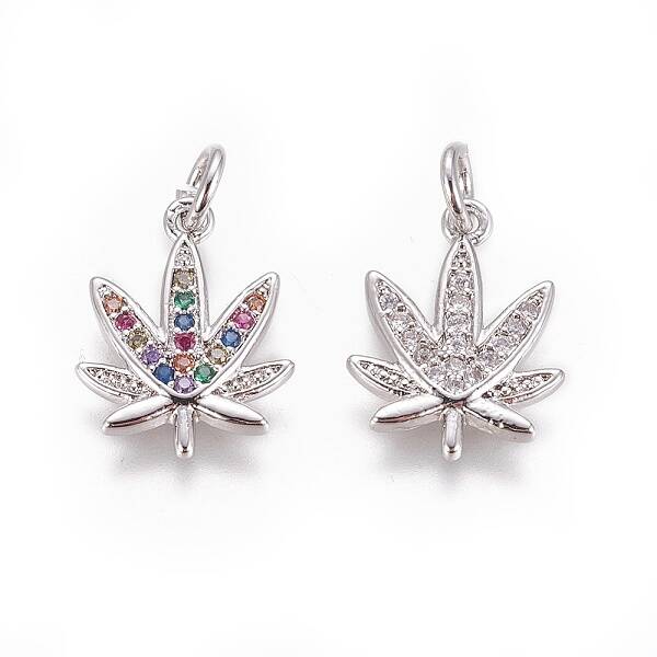 Brass Micro Pave Cubic Zirconia Charms