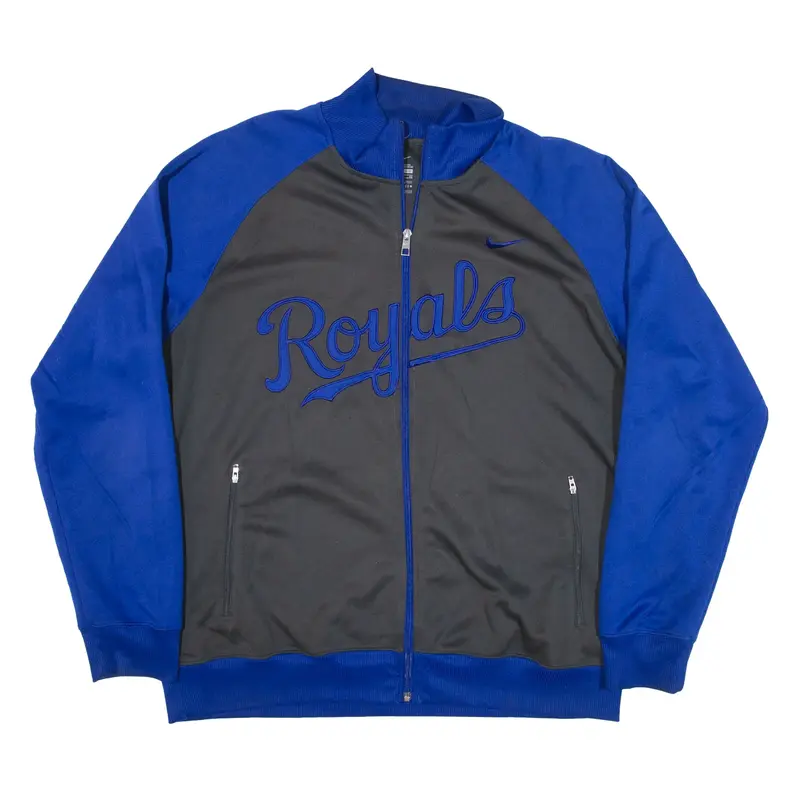 NIKE Kansas City Royals Track USA Jacket Grey Colourblock Mens XL