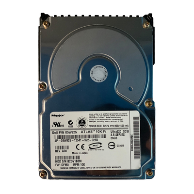 8B036J002075E Dell 36GB Ultra-320 SCSI 10000 3.5-inch 8MB Hard Drive