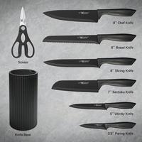 Knife Set,  8-Piece Kitchen Knife Set for Chef, Sharp Knife Set with Universal Knife Block, Anti-Rust Kitchen Knife Block Set...