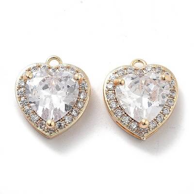 Brass Micro Pave Clear Cubic Zirconia Pendants
