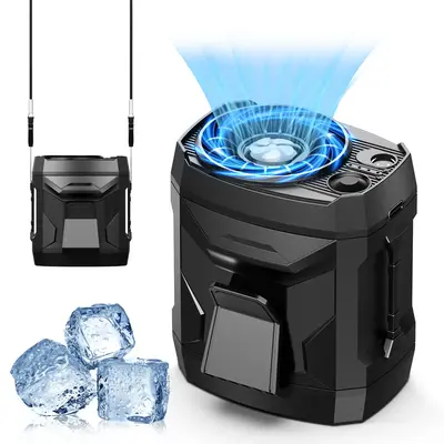 Portable Waist Fan, 3 IN 1 Hand Fan, Clip Fan, Cool Clip Fan under Shirt, 4 Speeds, LED Lights, 8000mAh Rechargeable Belt Fan...