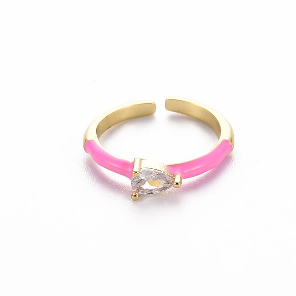 Brass Enamel Cuff Rings