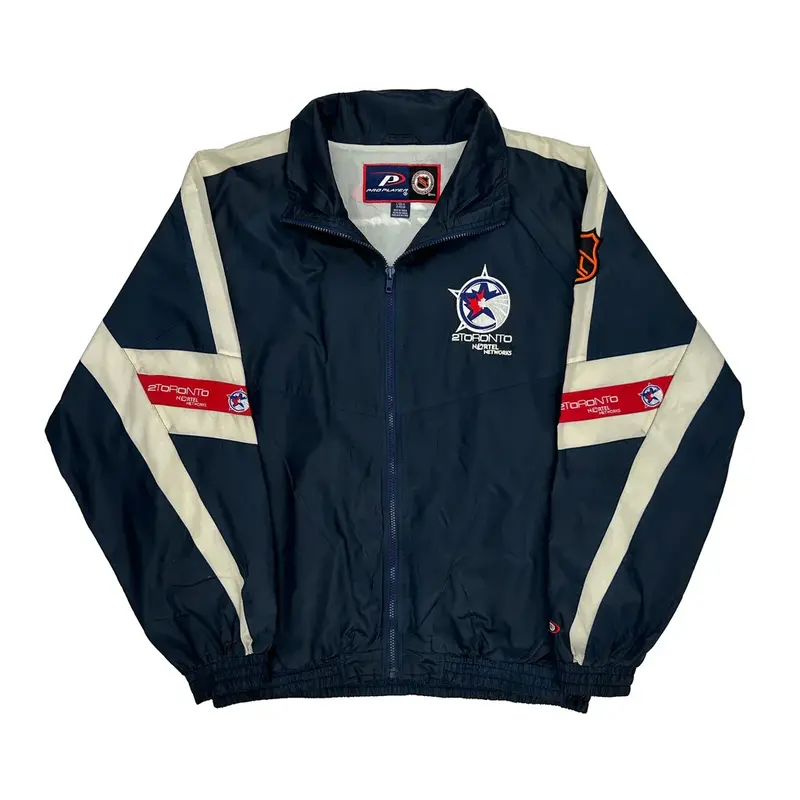 Toronto Nortel Networks Pro Player Nhl Jacket - Large Cream Polyester