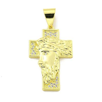 Rack Plating Brass Micro Pave Clear Cubic Zirconia Pendants