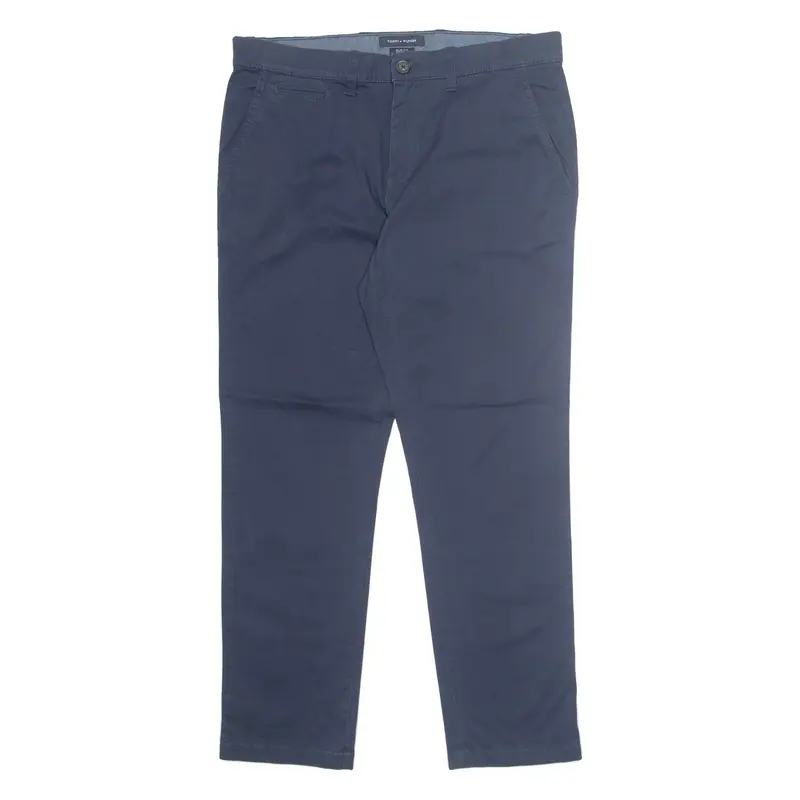 TOMMY HILFIGER Chino Mens Trousers Blue Slim Straight W34 L30