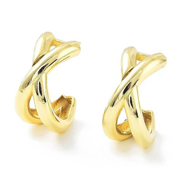Letter X Rack Plating Brass Studs Earrings for Women