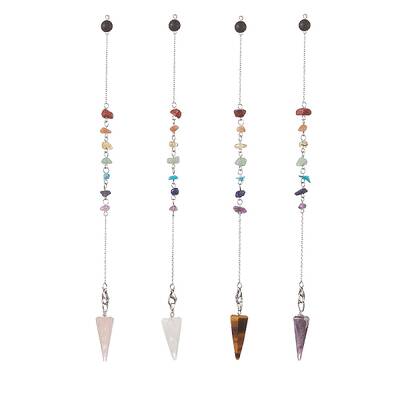 Hexagonal Cone Natural Gemstone Dowsing Pendulums