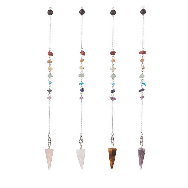 Hexagonal Cone Natural Gemstone Dowsing Pendulums