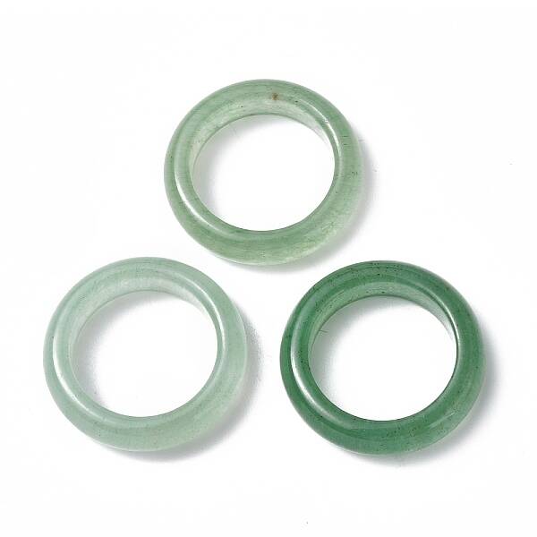 Natural Green Aventurine Plain Band Ring