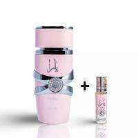 Lattafa Perfumes Yara 100 ml (3.4 OZ)  EDP & Yara Roll-on Oil 10 ml (0.34 OZ) - Yara Value Pack For Women - Long Lasting Perf...