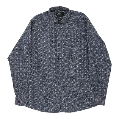 Select Patterned Shirt - XL Blue Cotton