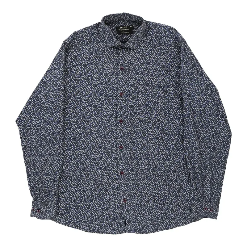 Select Patterned Shirt - XL Blue Cotton