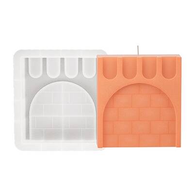 DIY Square with Rampart Pattern Candle Silicone Molds