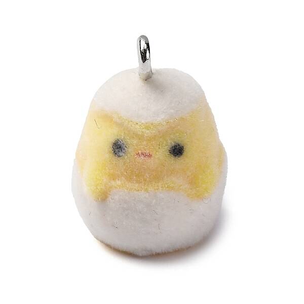 Flocky Resin Pendants